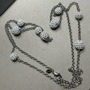 Fun Silver Balls with tiny White Enamel Disco-esque Balls Flirty Fun Chico's